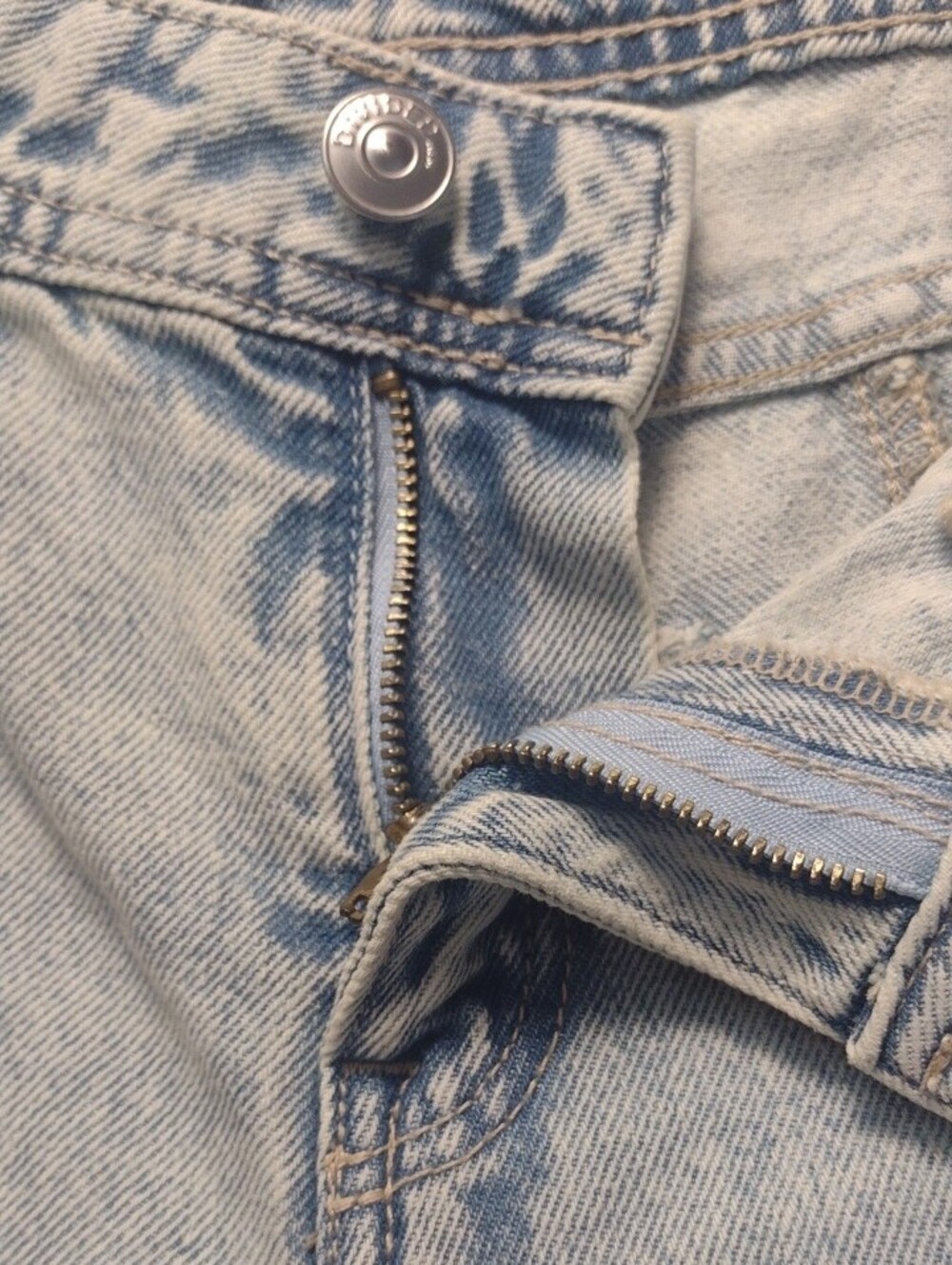 Divided Light Blue Wms Size 6/30 Flare 13" Bell Bottom Front Flap Pockets - Picture 7 of 16